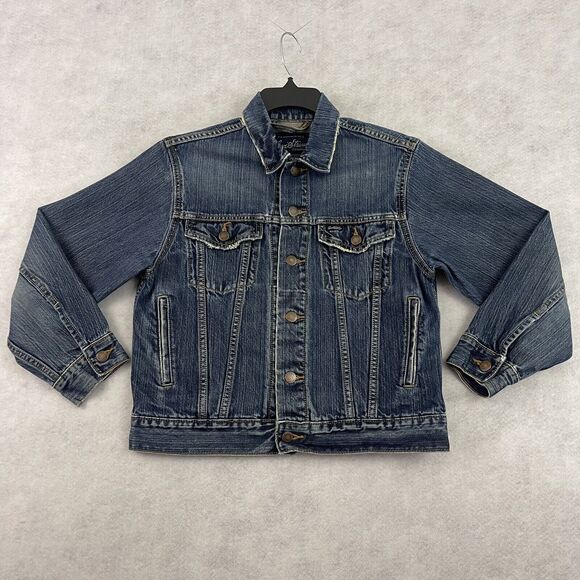 Levis Levi Strauss Signature Trucker Jacket Womens Size Medium 8-10 Blue Denim - Picture 4 of 12